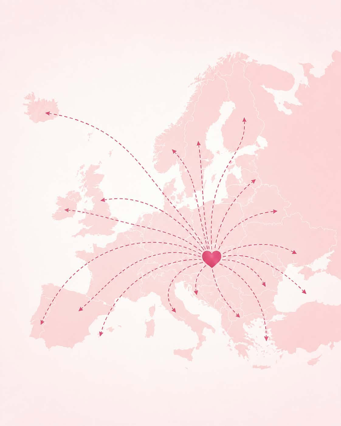 Shipping map across Europe