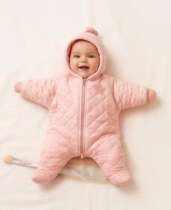 Just right fit baby in pink suit